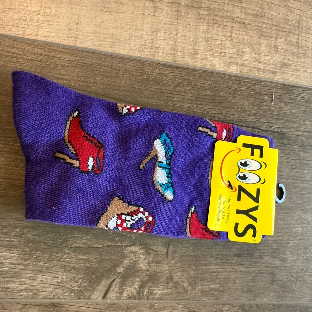 Purple Socks with Shoe Pattern